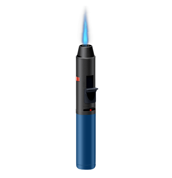The Zengaz ZT-40 torch in blue with flame.