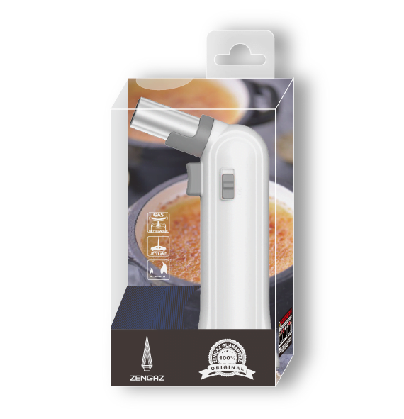 The Zengaz ZT-88 torch in white in packaging.