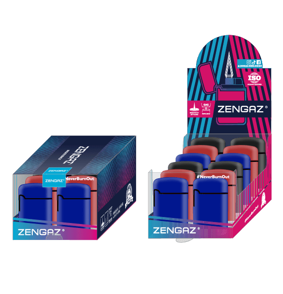 The Zengaz ZL-3 lighter collection in packaging.